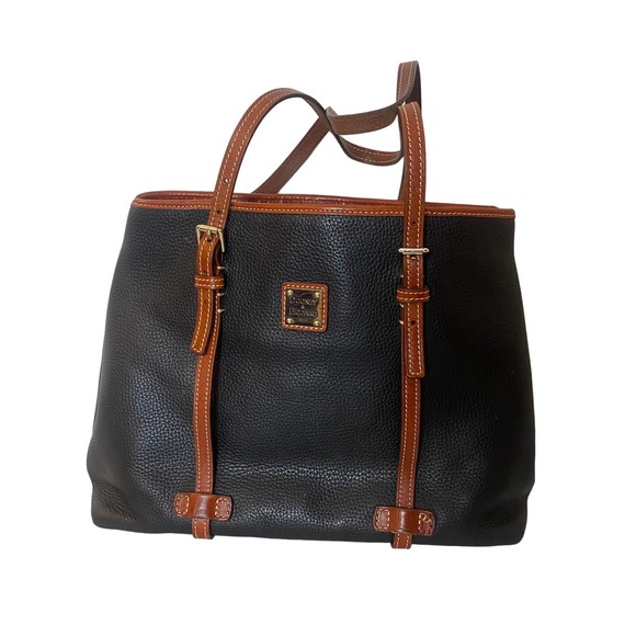 Dooney & Bourke Black Pebble Leather Expandable Tote - Picture 4 of 16